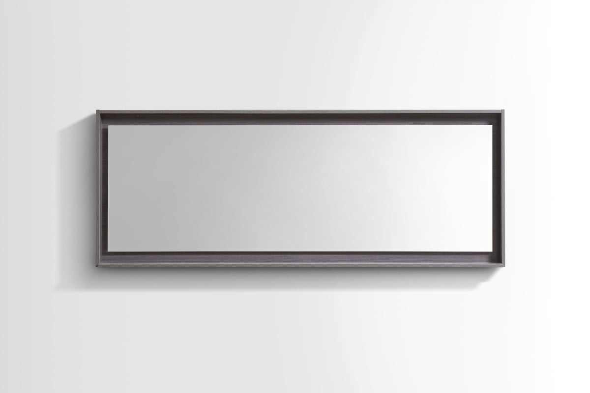 70" Wide Mirror w/ Shelf Gray Oak
