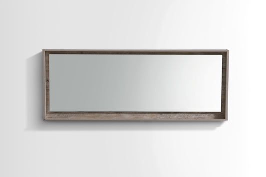 70" Wide Mirror w/ Shelf Nature Wood