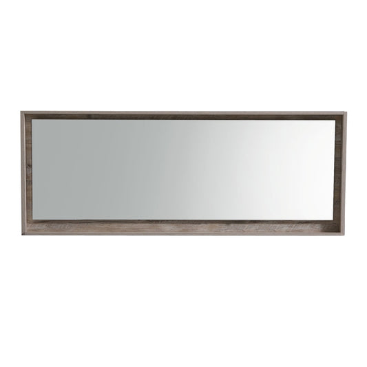 70" Wide Mirror w/ Shelf Nature Wood