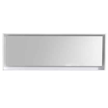 Bliss 80" High Gloss White Wall-Mount Double Sink Bathroom Vanity