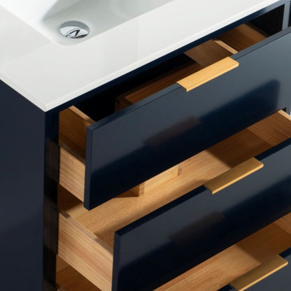 Divani 30'' Navy Blue Vanity W/ Quartz Counter Top