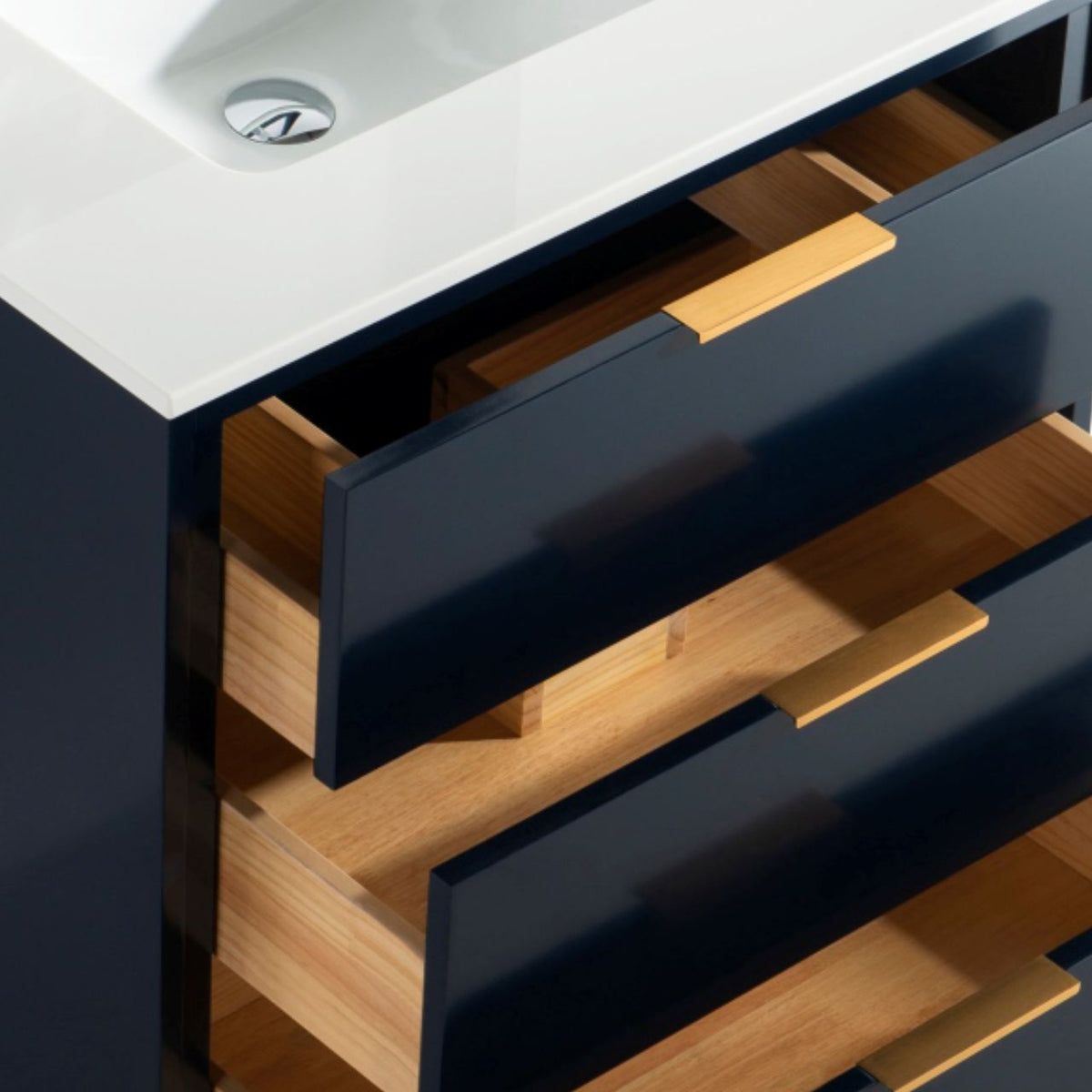 Divani 36'' Navy Blue Vanity W/ Quartz Counter Top
