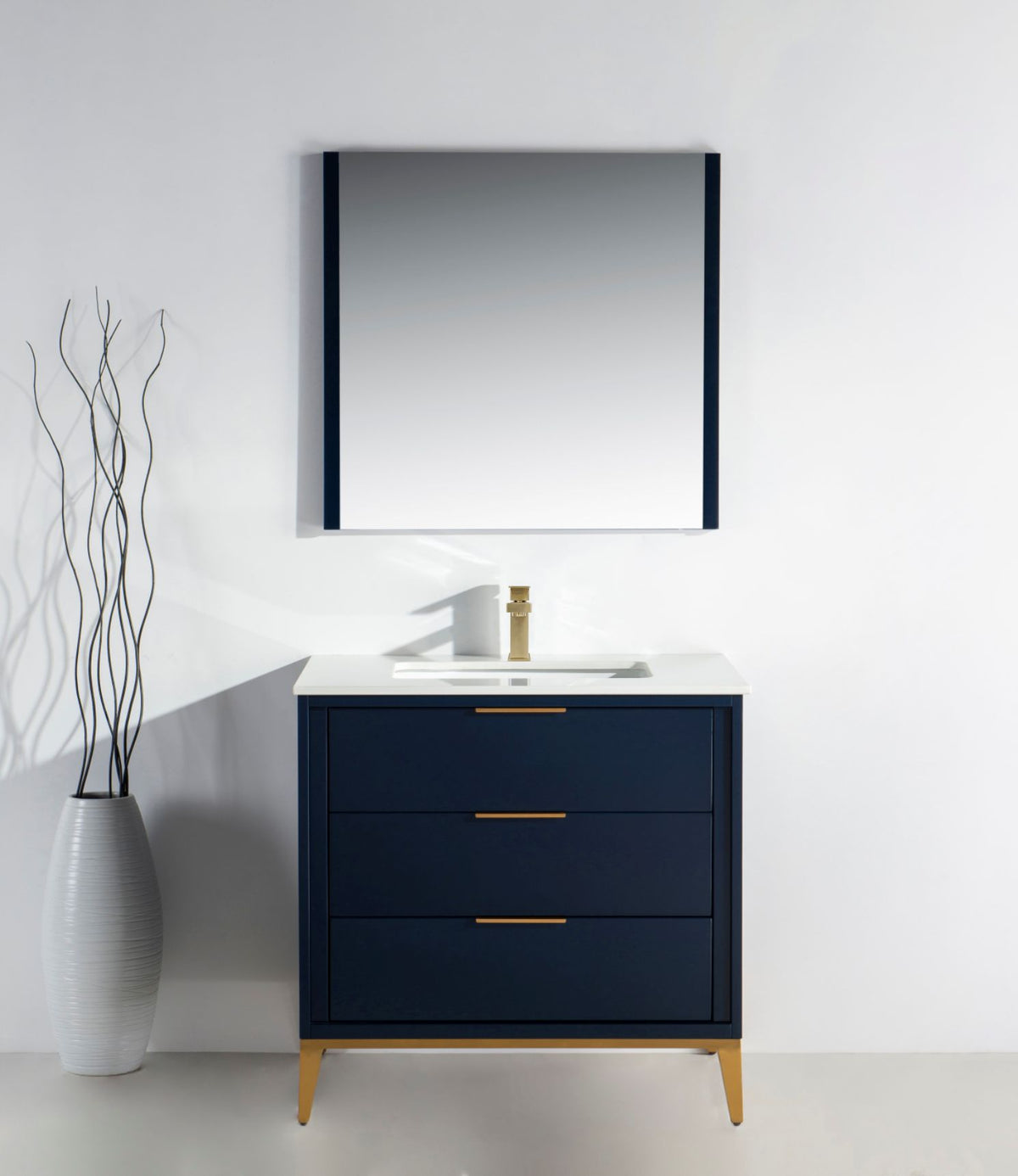Divani 36'' Navy Blue Vanity W/ Quartz Counter Top