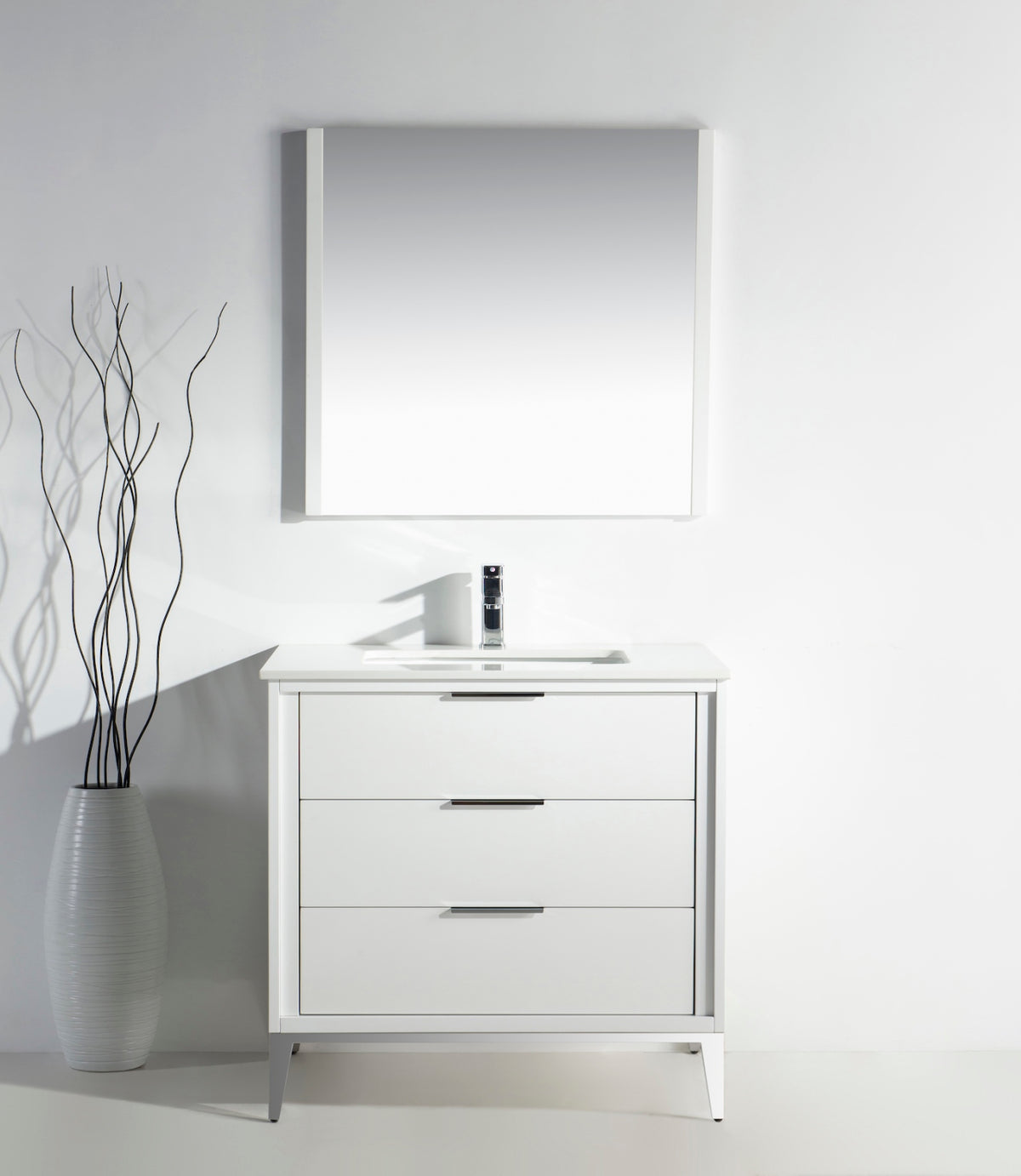 Divani 36'' Gloss White Vanity W/ Quartz Counter Top