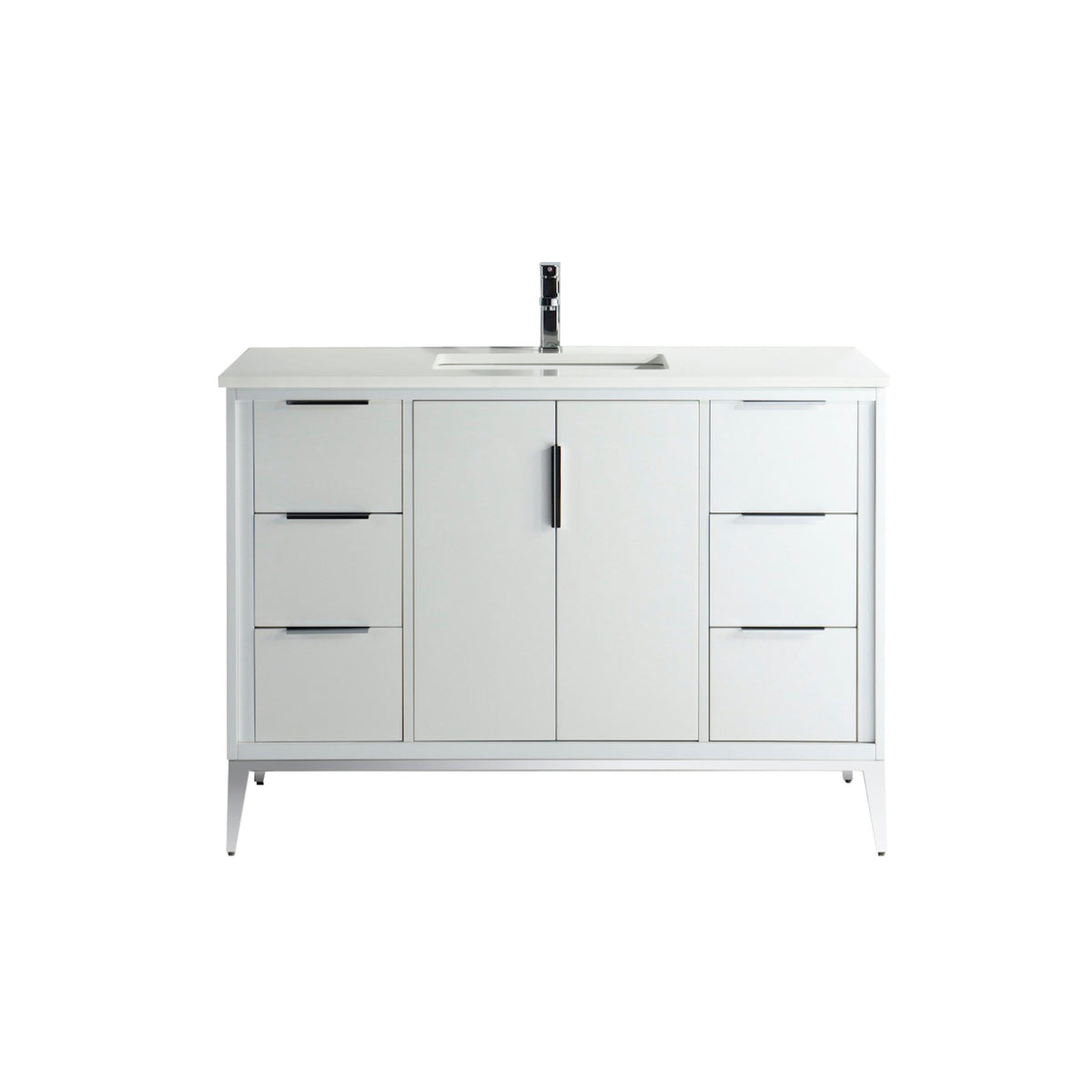 Divani 48'' Gloss White Vanity W/ Quartz Counter Top