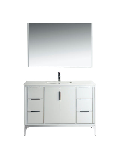 Divani 48'' Gloss White Vanity W/ Quartz Counter Top