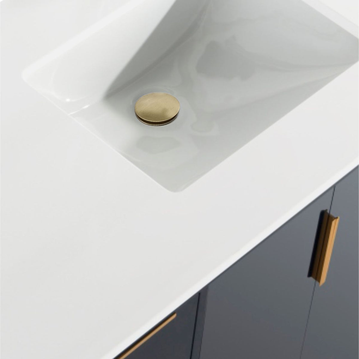 Divani 60" Navy Blue Double Sink Bathroom Vanity with Quartz Countertop