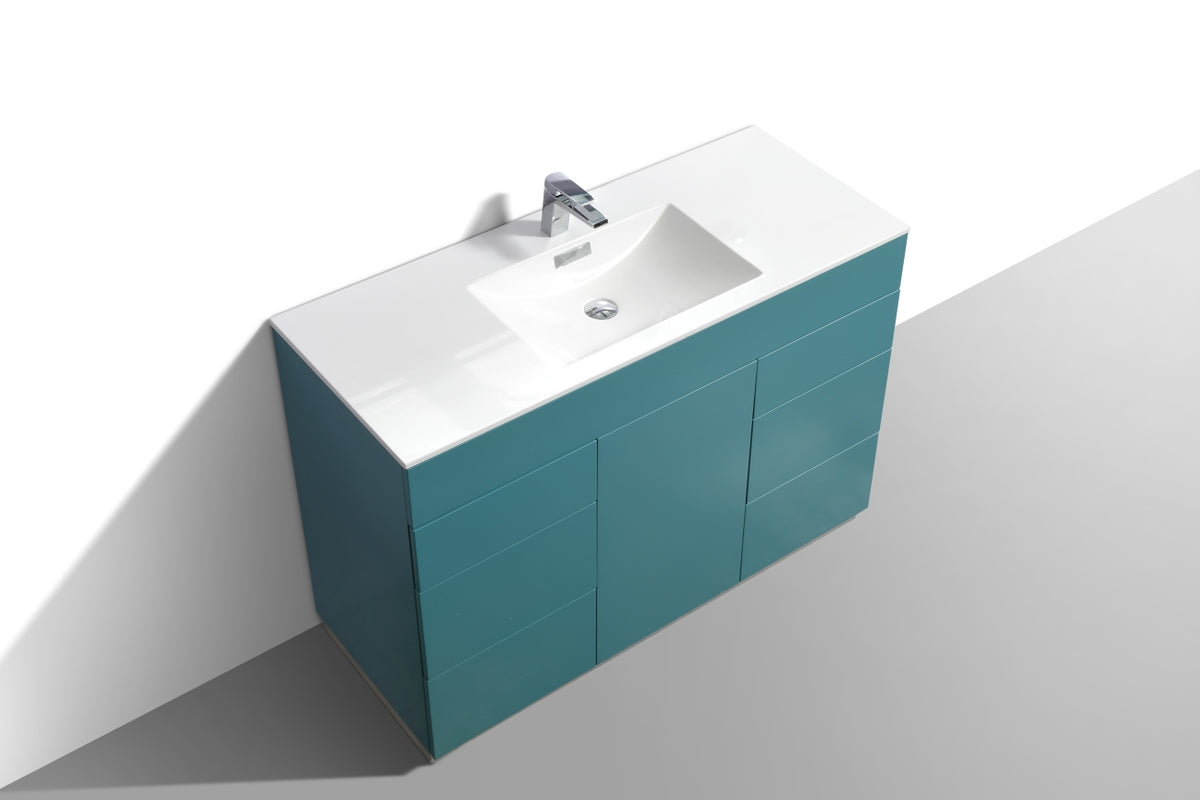 48" Milano Teal Green Floor Mount Modern Bathroom Vanity