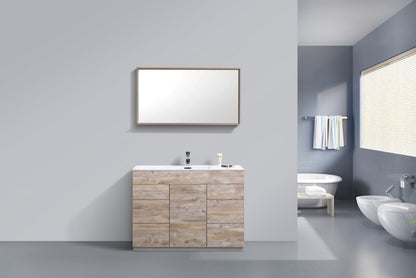 48" Milano Nature Wood Floor Mount Modern Bathroom Vanity