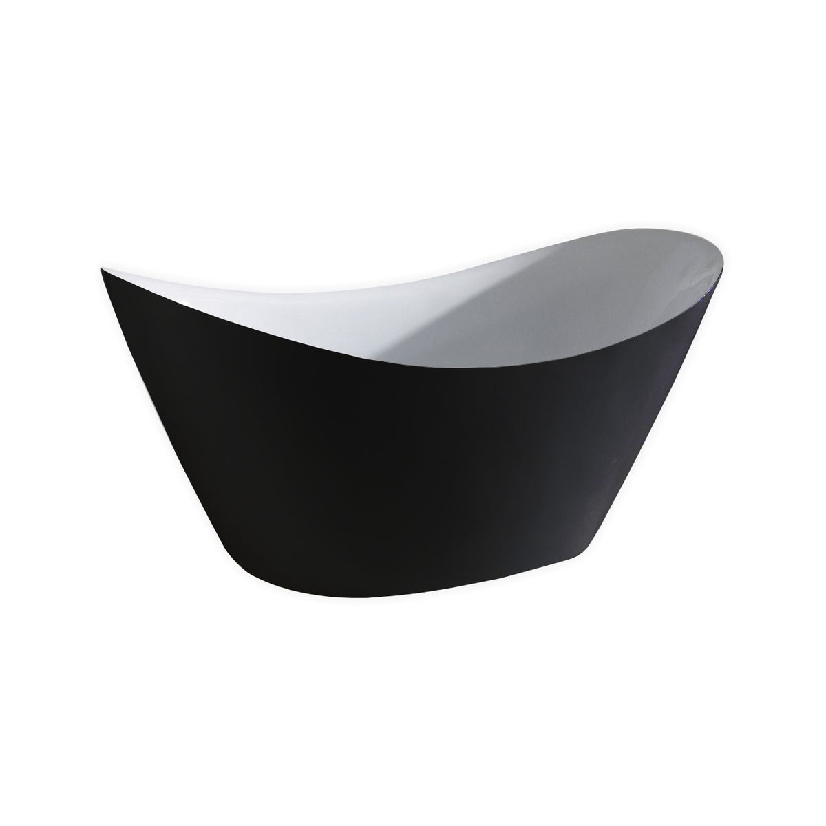 68'' Kube Luna Black and White Free Standing Bathtub - Display Model Final Sale