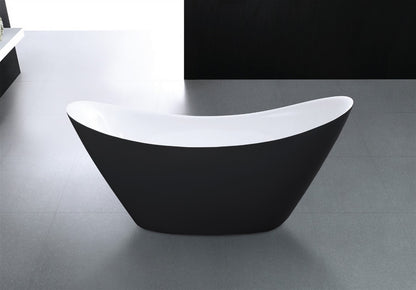 68'' Kube Luna Black and White Free Standing Bathtub - Display Model Final Sale