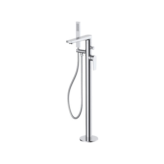 Aqua Letti Floor Mounted Soaker Tub Faucet Chrome Finish