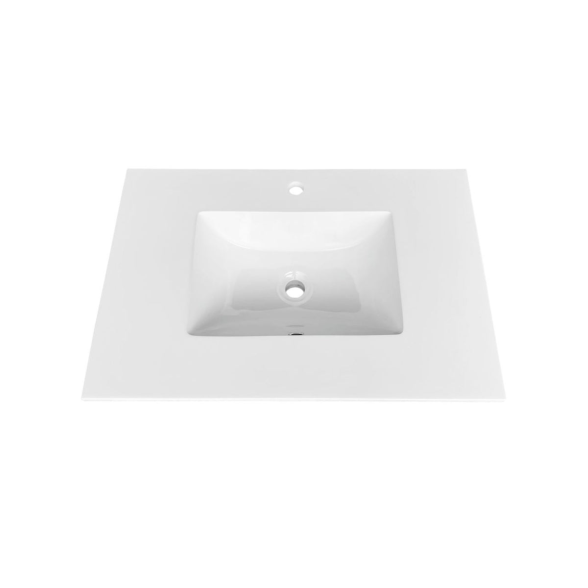 30'' KubeBath Dolce High Gloss White Modern Bathroom Vanity with White Quartz Counter-Top