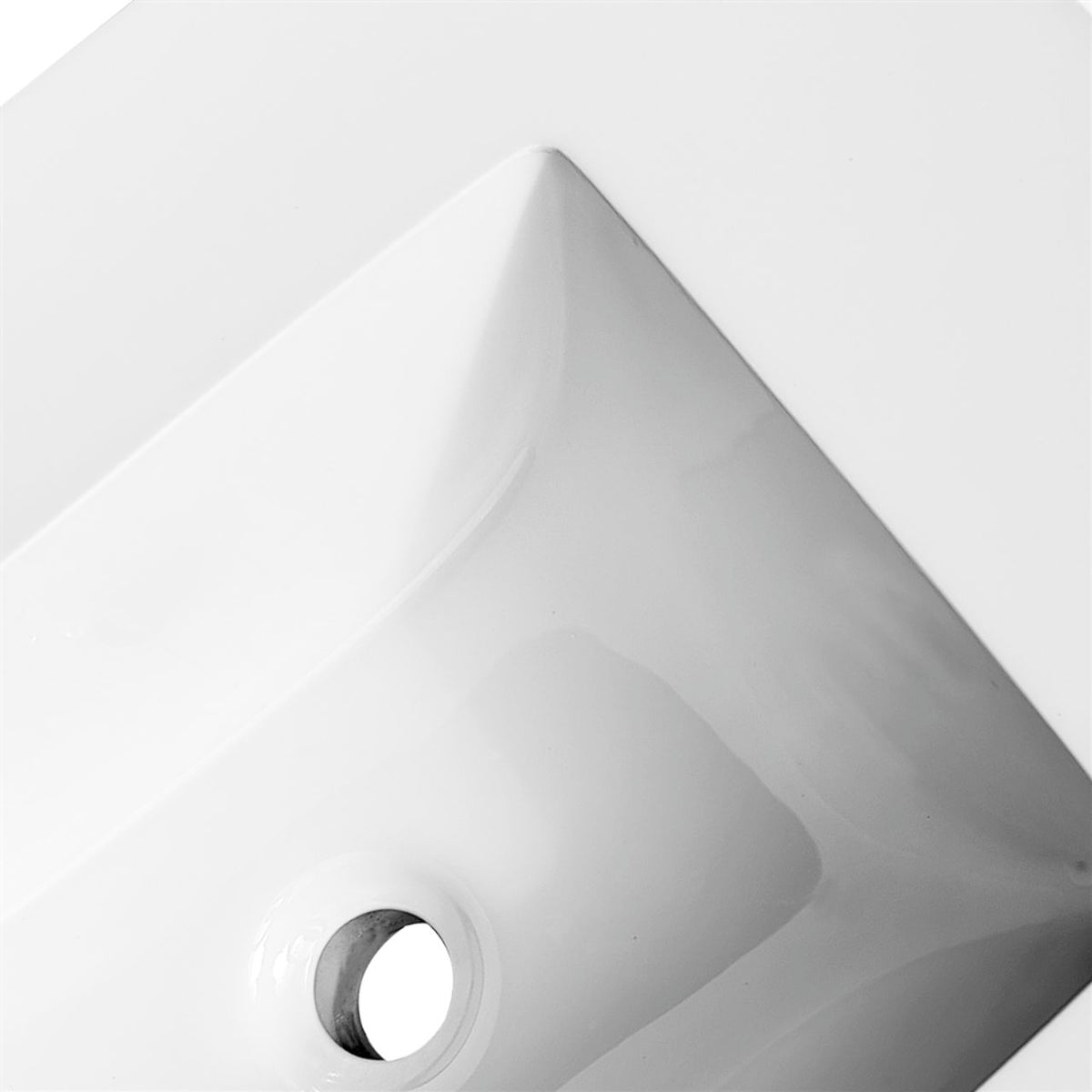 48″ KubeBath Dolce High Gloss White Modern Bathroom Vanity with White Quartz Counter-Top - Double Sink