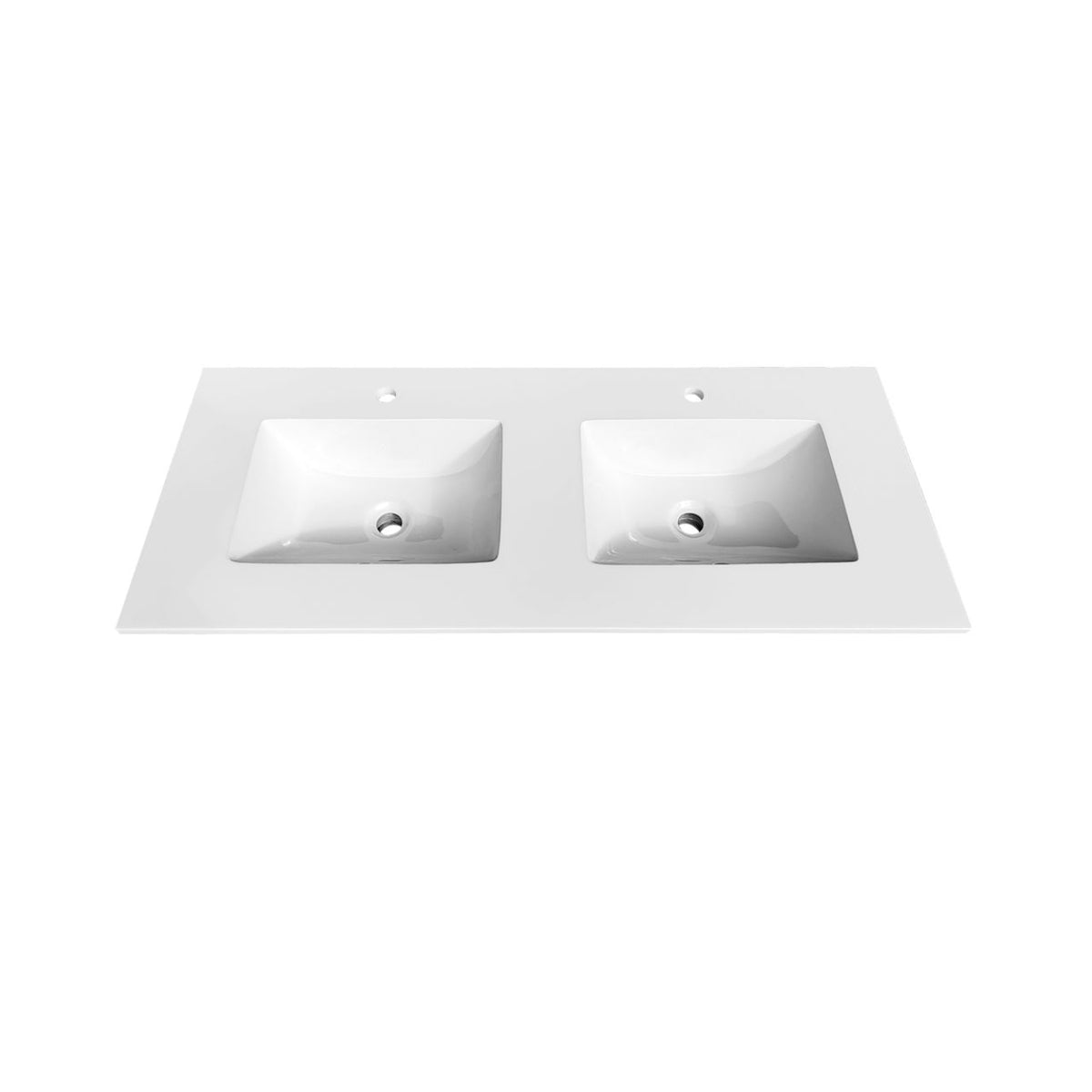 48'' KubeBath Dolce Double Sink Ash Gray Modern Bathroom Vanity with White Quartz Counter-Top
