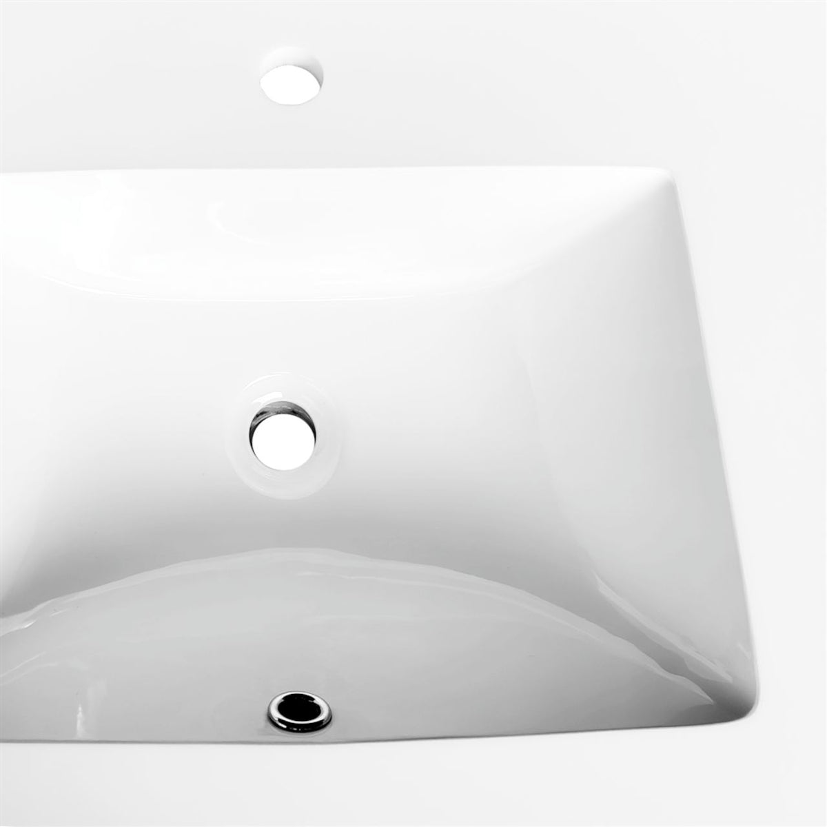 60'' x 19.75'' KubeBath White Quartz Counter-Top W/ Double Under-Mount Sink