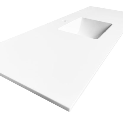 60'' KubeBath Dolce Rosewood Modern Bathroom Vanity with White Quartz Counter-Top - Single Sink