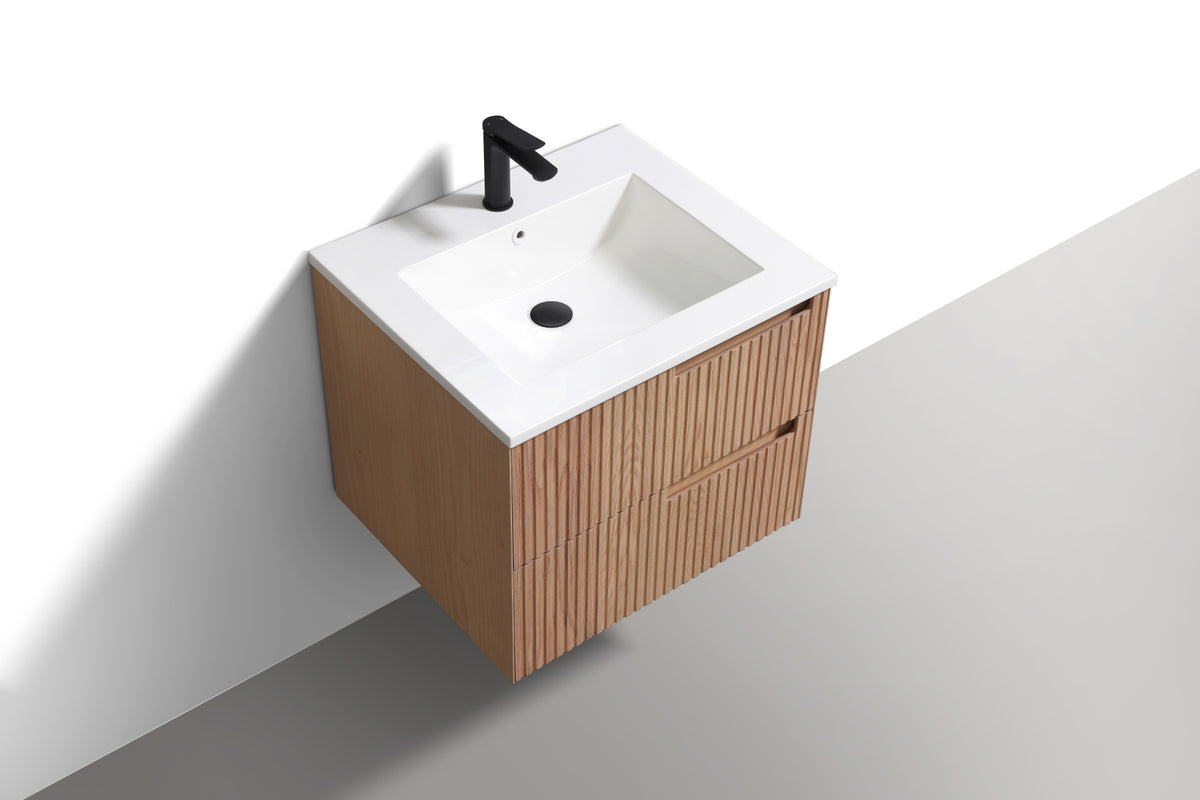 Kubebath Fiore 24'' Oakwood Wall Mount Vanity