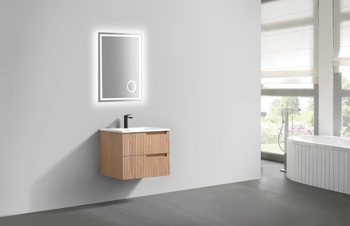 Kubebath Fiore 24'' Oakwood Wall Mount Vanity