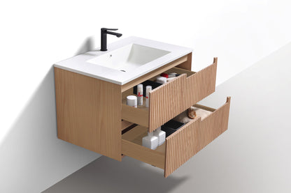 Kubebath Fiore 32'' Oakwood Wall Mount Vanity