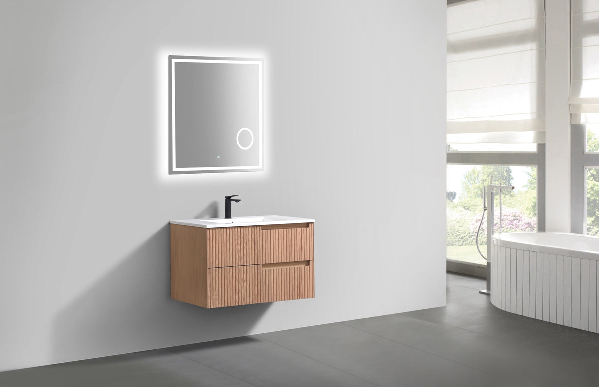 Kubebath Fiore 32'' Oakwood Wall Mount Vanity