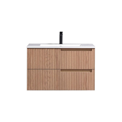 Kubebath Fiore 32'' Oakwood Wall Mount Vanity