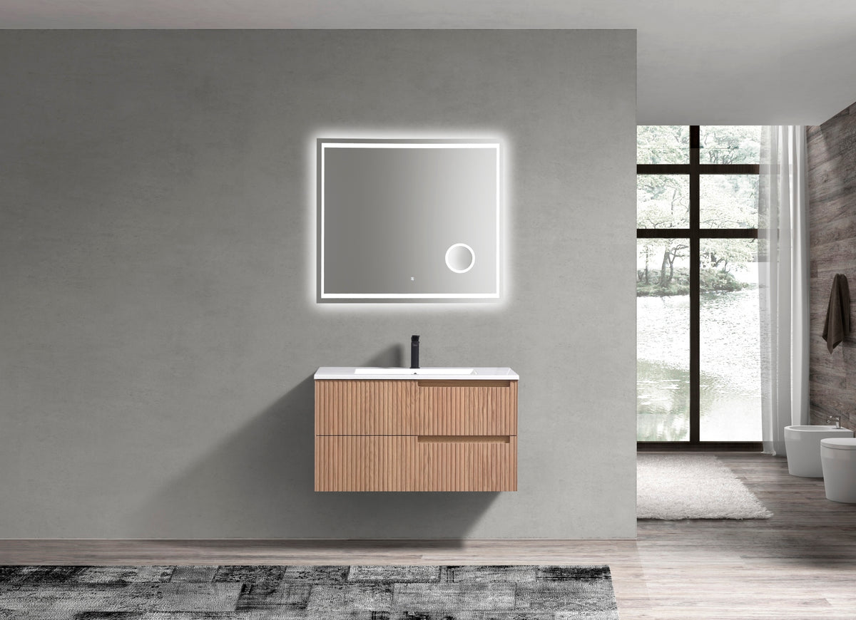 Kubebath Fiore 36'' Oakwood Wall Mount Vanity