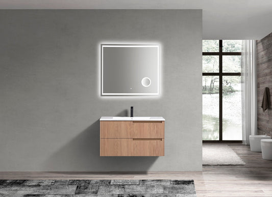 Kubebath Fiore 36'' Oakwood Wall Mount Vanity