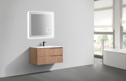 Kubebath Fiore 36'' Oakwood Wall Mount Vanity