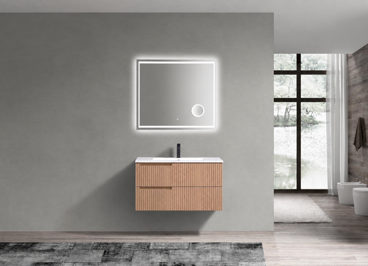 Kubebath Fiore 36'' Oakwood Wall Mount Vanity