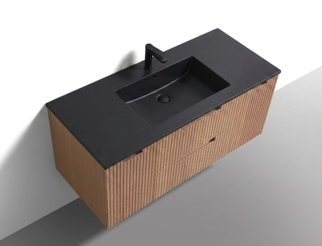 Kubebath Fiore 48'' Oakwood Single Sink Wall Mount Vanity
