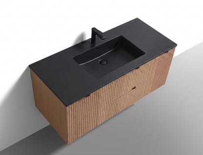 Kubebath Fiore 48'' Oakwood Single Sink Wall Mount Vanity