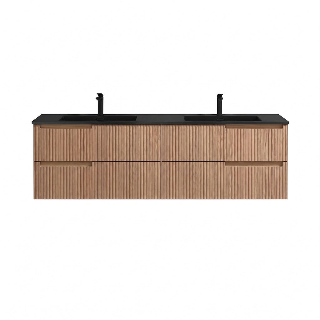 Fiore 72" Modern Wall Mount Double Sink Bathroom Vanity – Oakwood