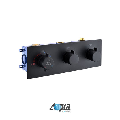 Aqua Piazza by KubeBath 2-Way Thermostatic Valve Black