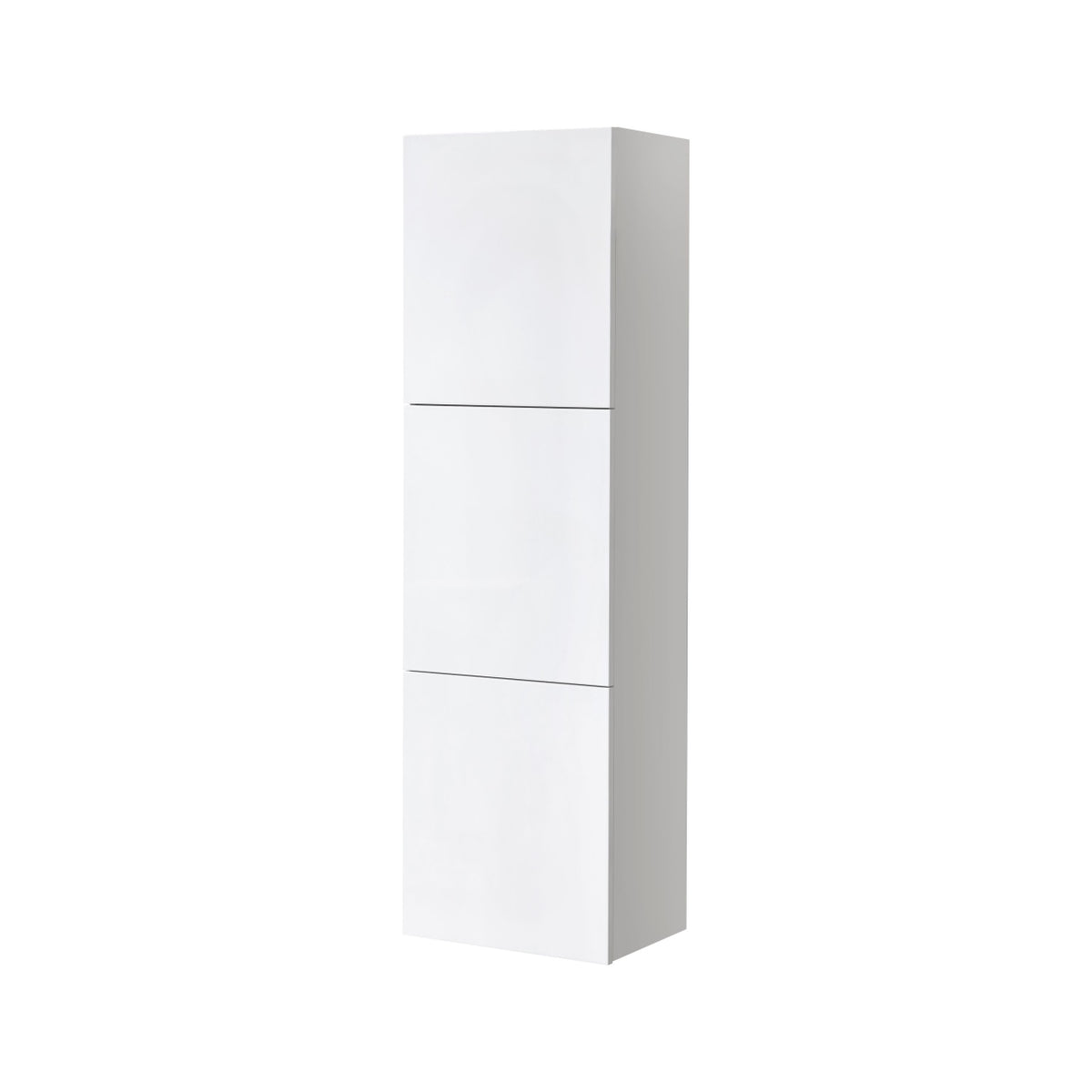 KUBE High Gloss White Bathroom Linen Cabinet w/ 3 Large Storage Areas