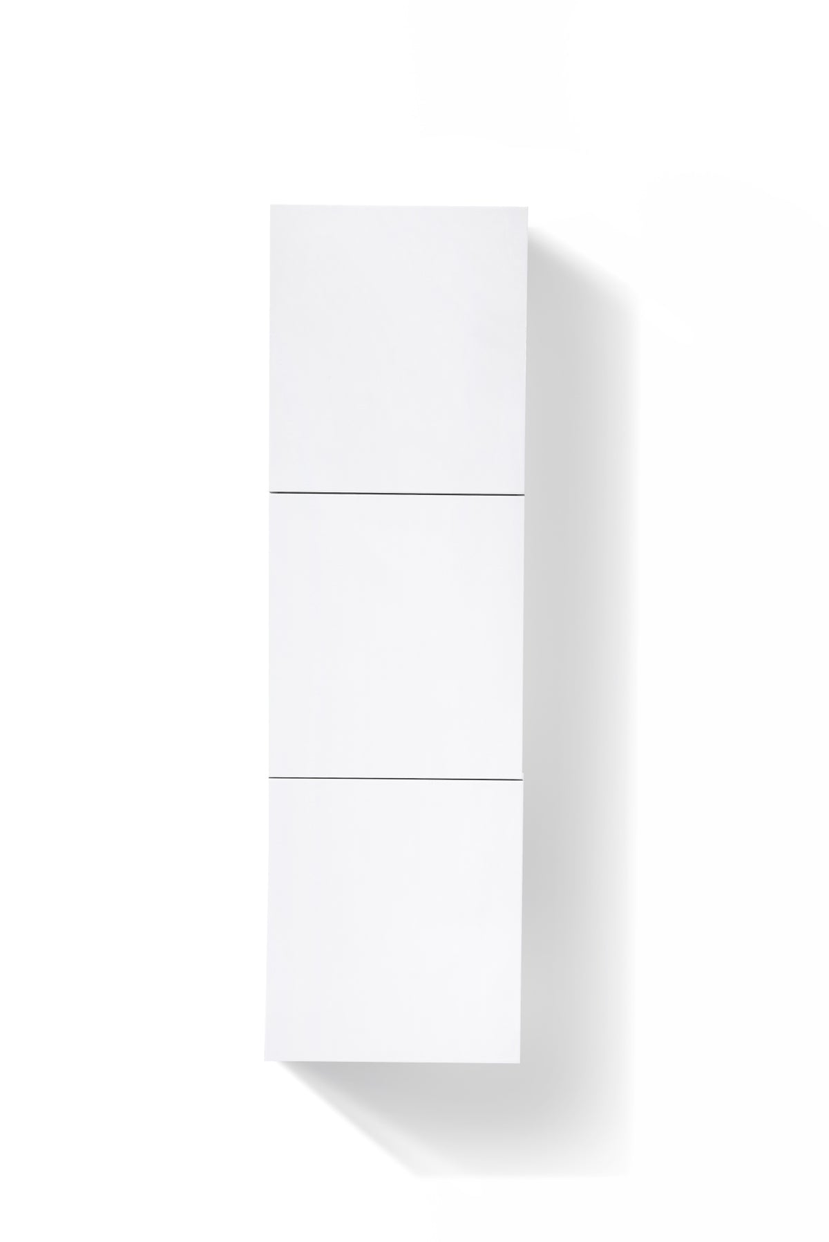 KUBE High Gloss White Bathroom Linen Cabinet w/ 3 Large Storage Areas