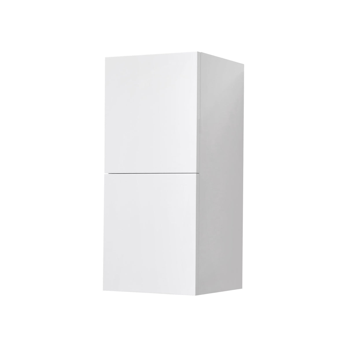 Bathroom Acrylic High Gloss White Linen Side Cabinet w/ 2 Storage Areas