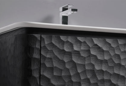 24'' Lumi Modern Wall Mount Bathroom Vanity - True Black