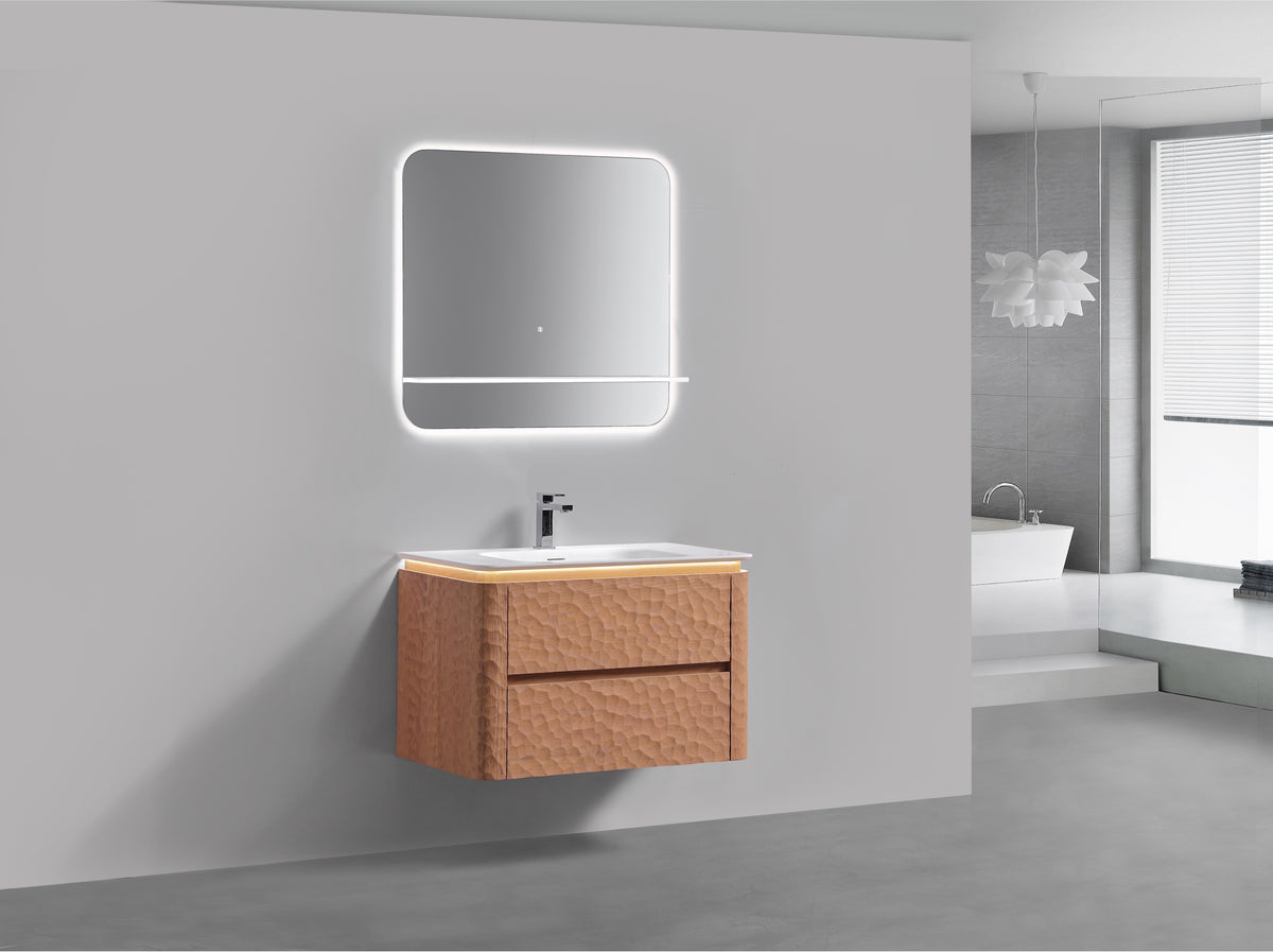 36'' Lumi Modern Wall Mount Bathroom Vanity -OAKWOOD