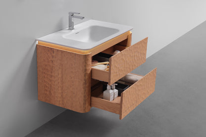 36'' Lumi Modern Wall Mount Bathroom Vanity -OAKWOOD