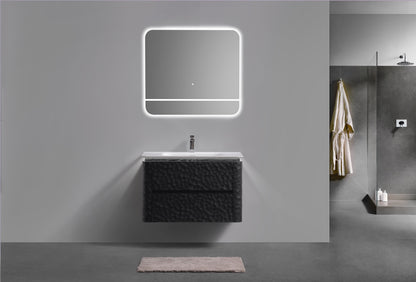 36'' Lumi Modern Wall Mount Bathroom Vanity -True Black - Restock ETA Mid of Nov