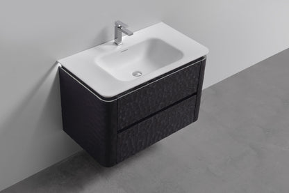 36'' Lumi Modern Wall Mount Bathroom Vanity -True Black - Restock ETA Mid of Nov