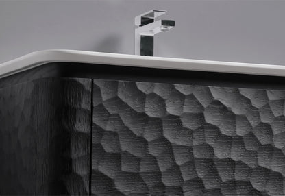 40'' Lumi Modern Wall Mount Bathroom Vanity - True Black