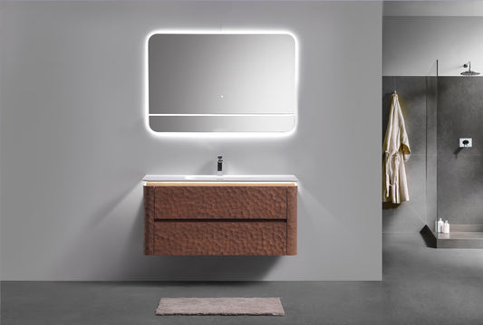 48'' Lumi Modern Wall Mount Bathroom Vanity - Weathered Wood