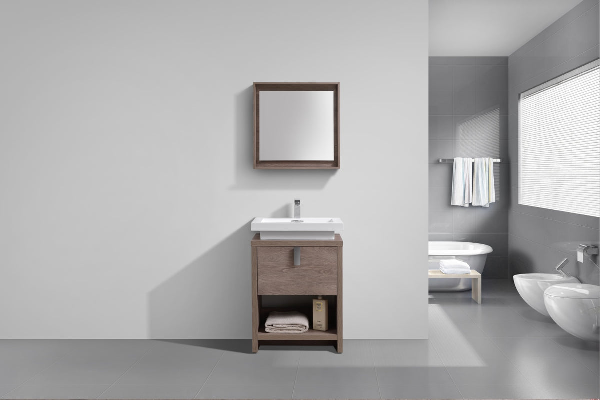 Levi 24" Butternut Modern Bathroom Vanity w/ Cubby Hole