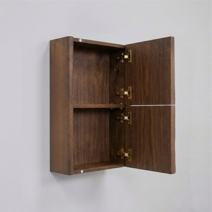 Lumi Bathroom Linen Side Cabinet w/ 2 Storage Areas - Weathered Wood