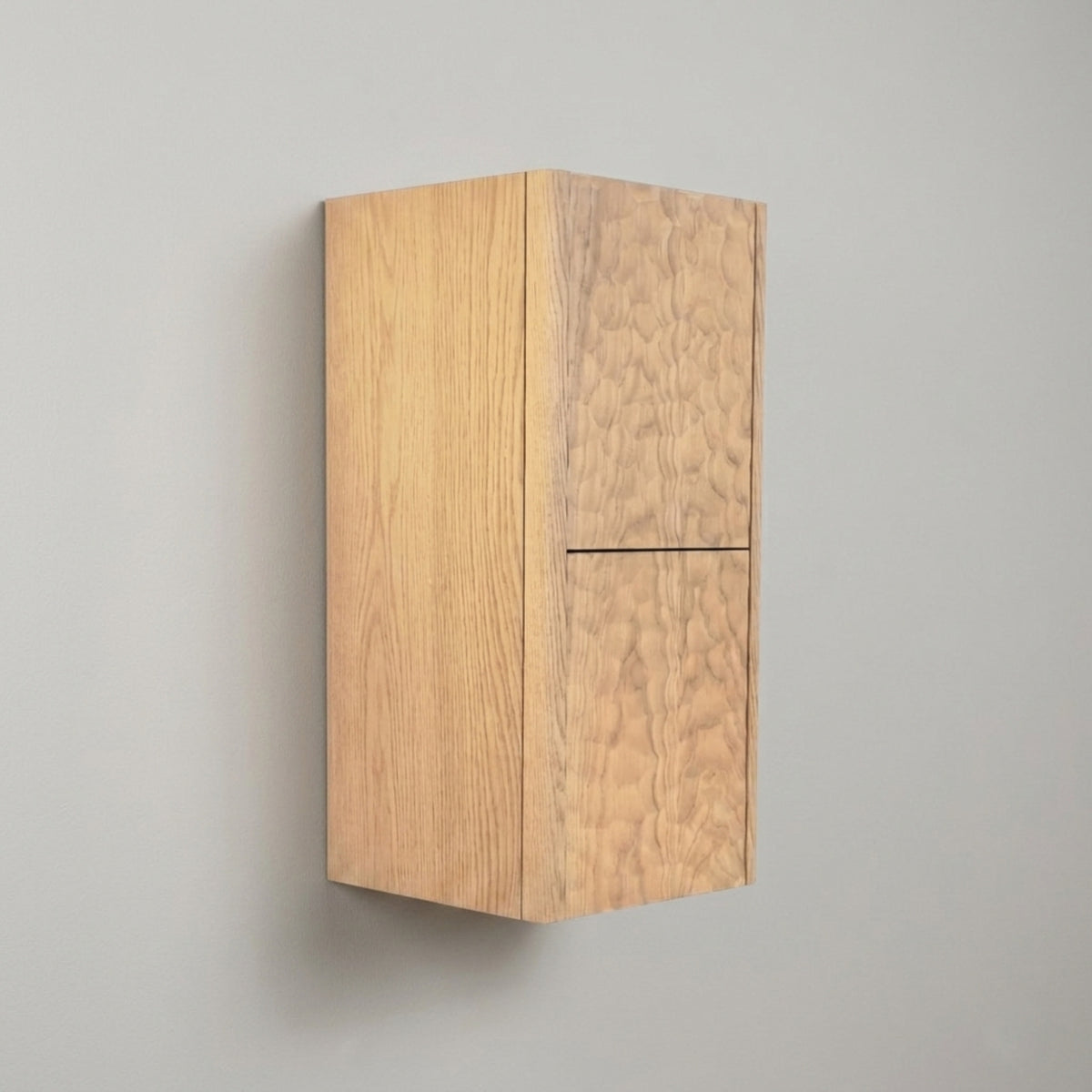 Lumi Bathroom Side Cabinet w/ 2 Storage Areas - Oak Wood