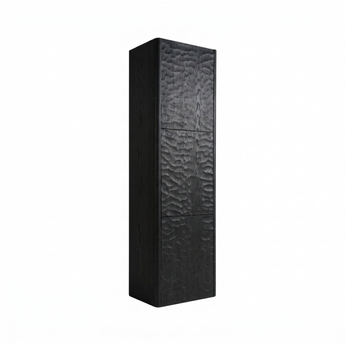 Lumi Bathroom Linen Cabinet w/ 3 Large Storage Areas - True Black