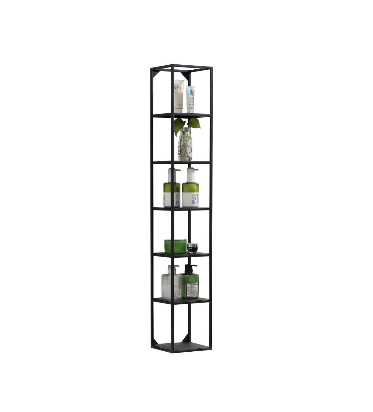 Kube 47'' High Wall Mount Metal Shelf Unit Black