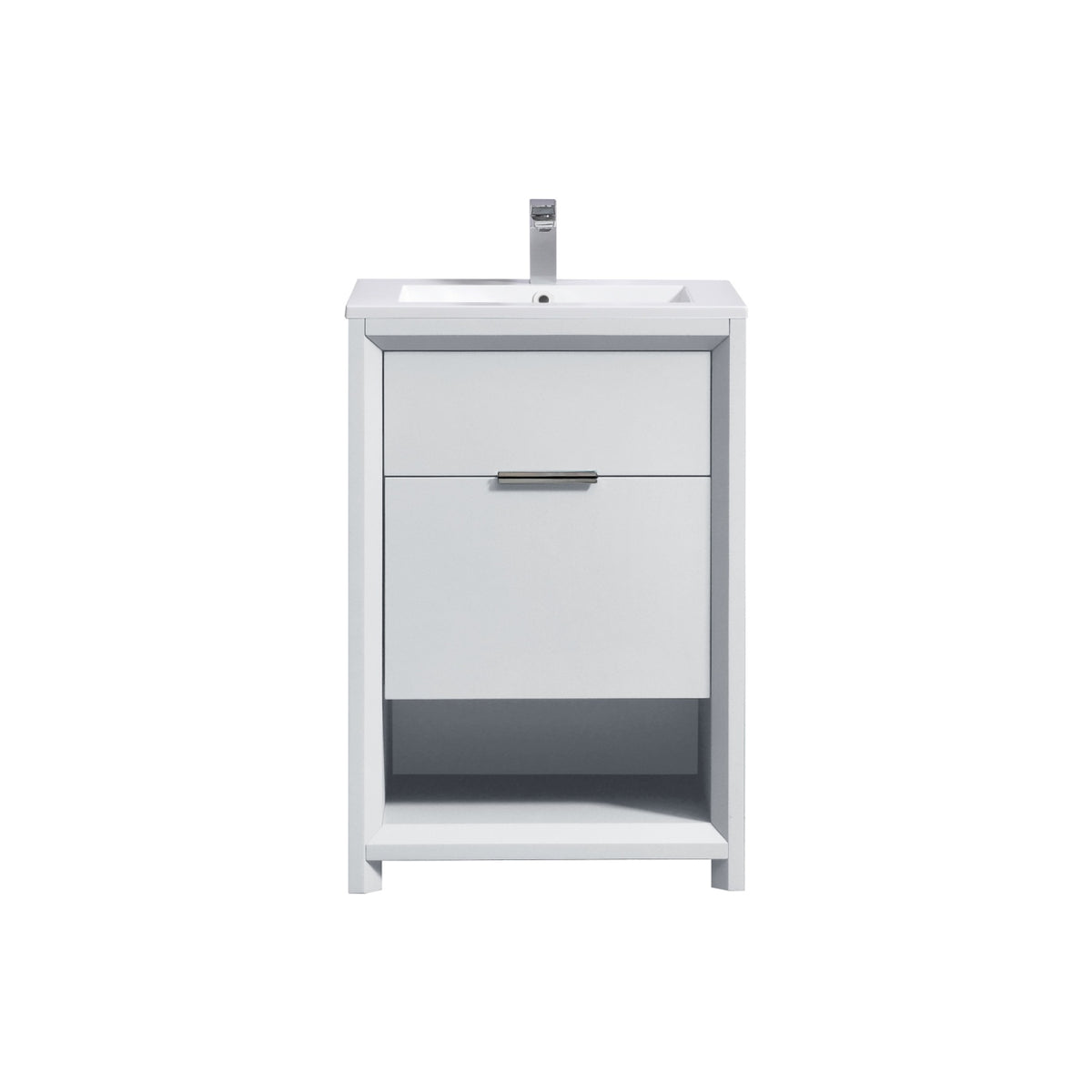 NUDO 24'' Floor Mount Modern bathroom Vanity in Gloss White Finish